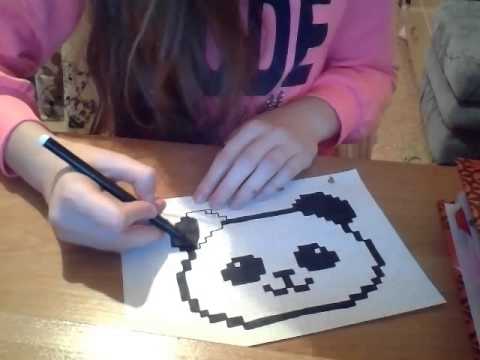 Рисуем панду по клеточкам