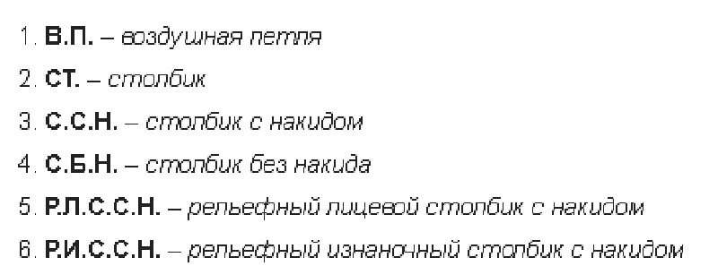 Условные обозначения