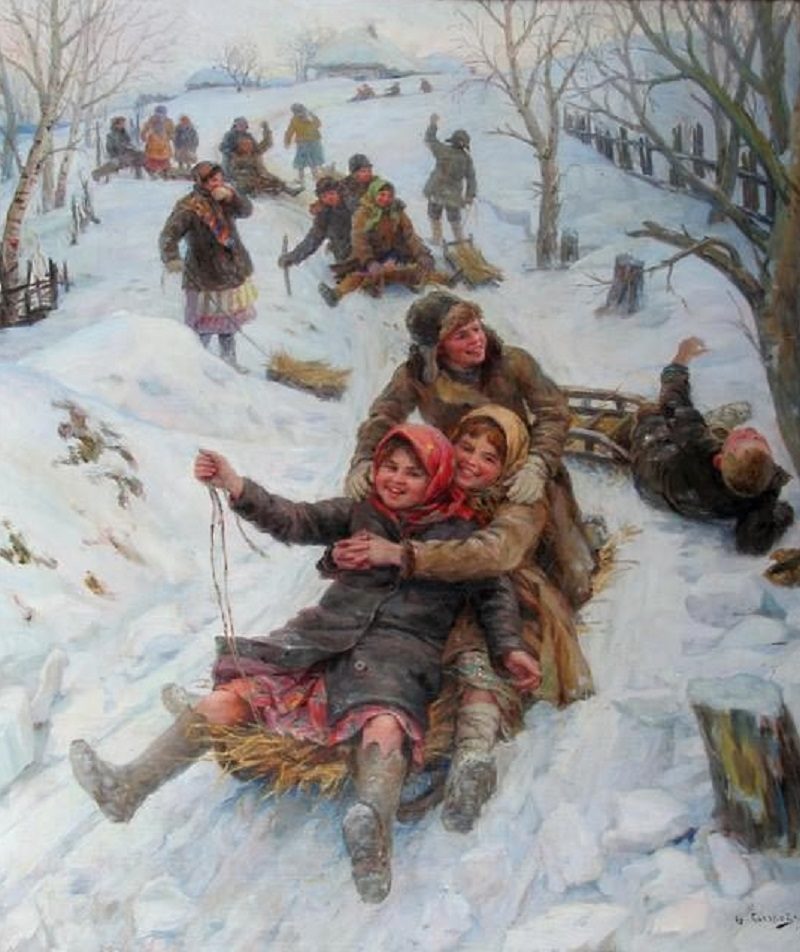 На санях катались люди всех возрастов
