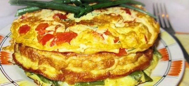 Рецепт омлета с рыбой и овощами