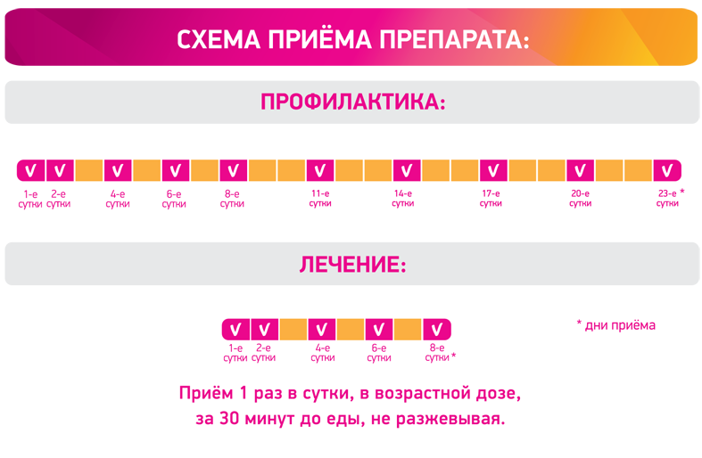 Схема приема циклоферона при гриппе и орви