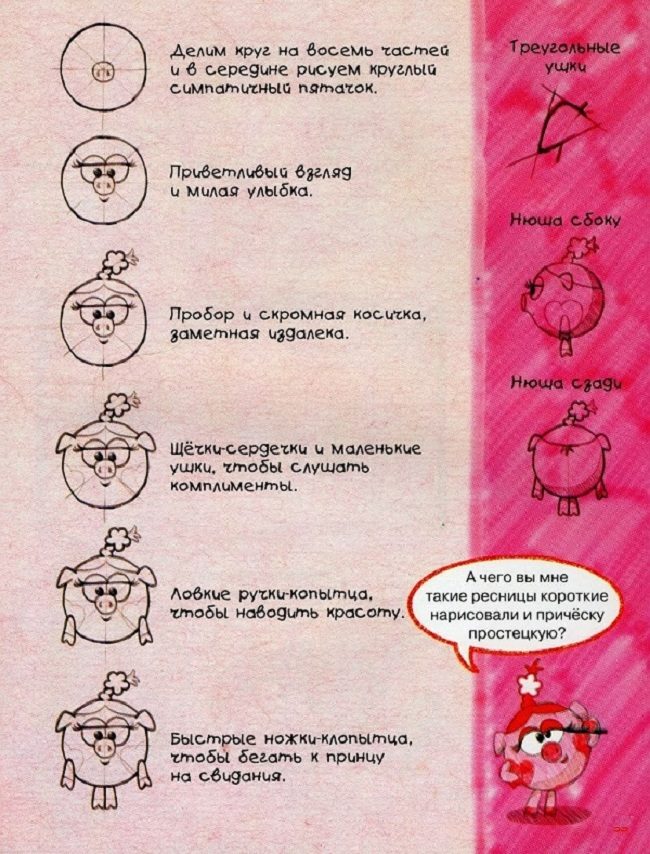 Как нарисовать нюшу из смешариков?
