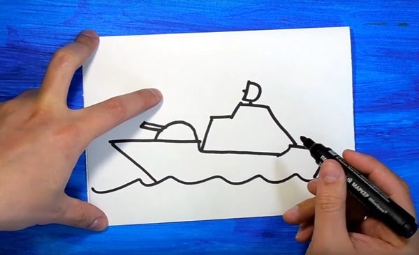 Рисуем пушку, капитанскую рубку и радар