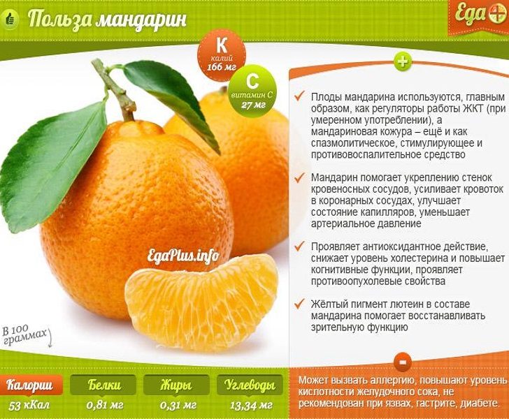 Польза мандарина