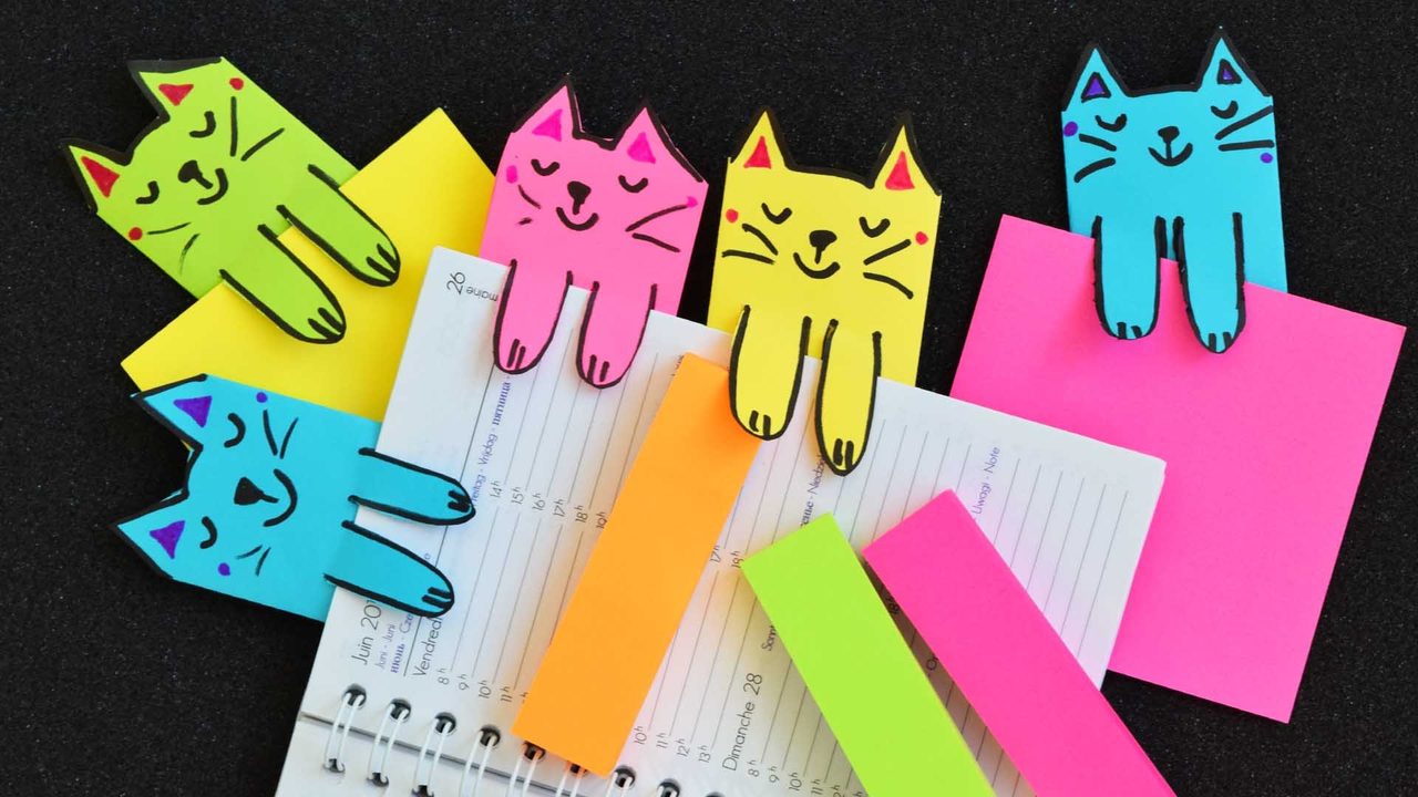 Закладки-котики из бумаги или картона