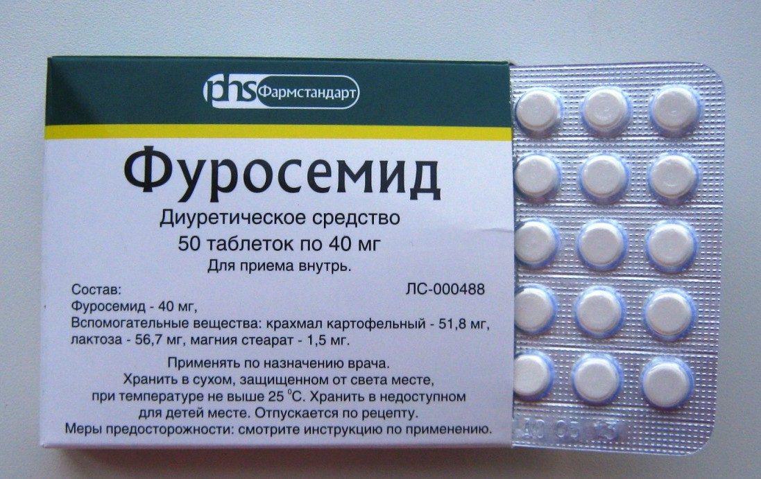 Препарат от водянки рук и ног: фуросемид.