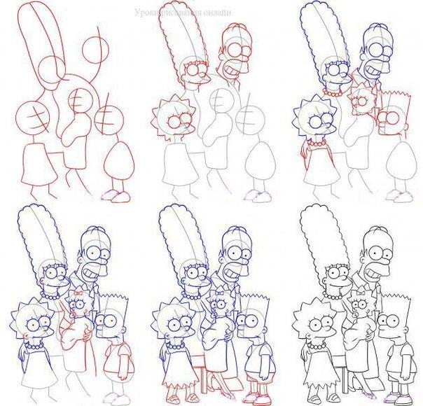 Как нарисовать семью из 3,4,5 человек: пошаговый мастер класс