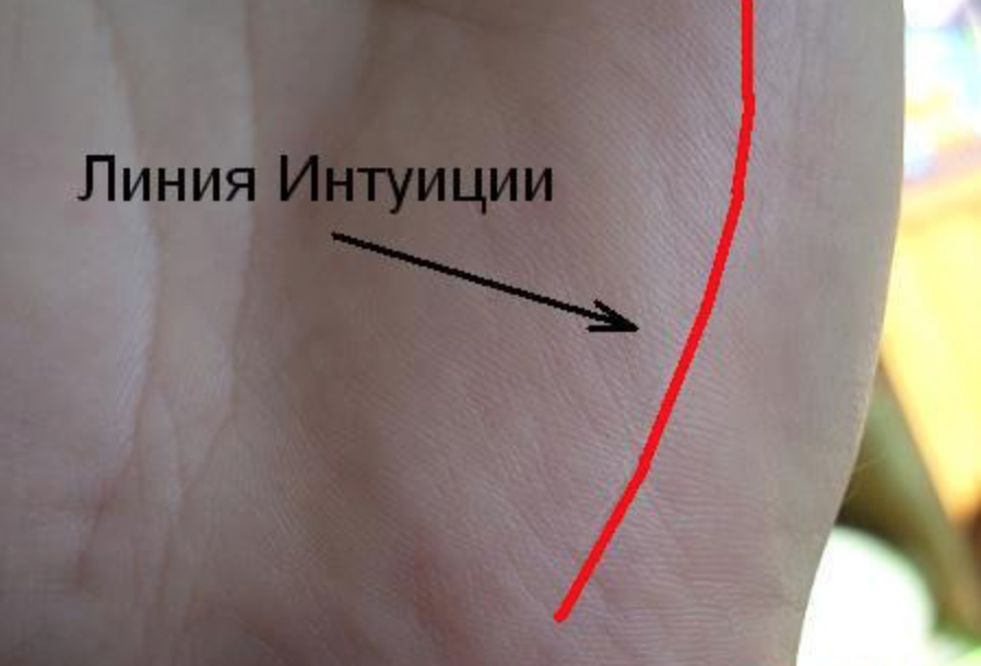 Вот так располагается линия интуиции