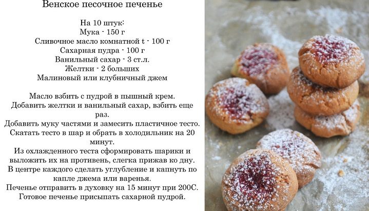 Венское песочное печенье для детей с джемом