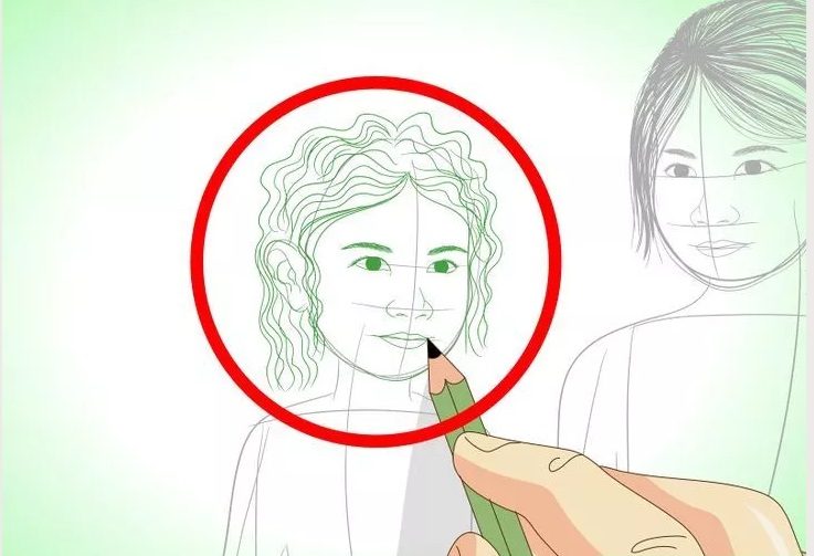 Рисуем черты лица девочки