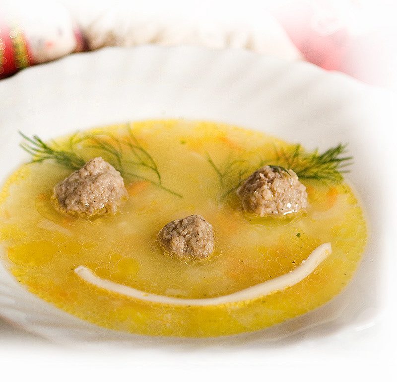Суп с мясом детский
