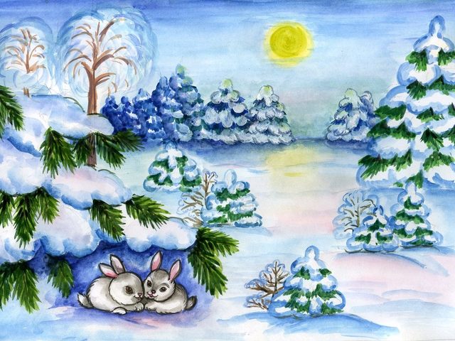 Как нарисовать рисунок на тему зима карандашом, гуашью, красками? Как нарисовать девушку-зиму карандашом поэтапно?