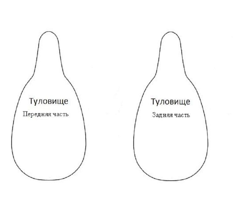 Схема выкройки тела куклы