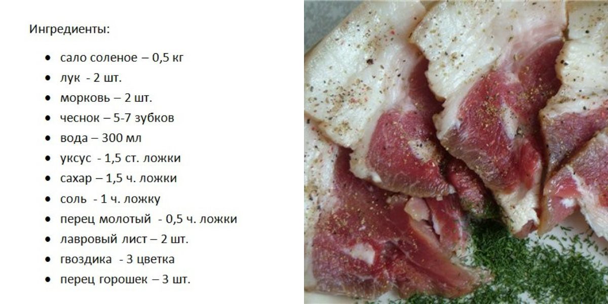 Сало по-закарпатски: ингредиенты.