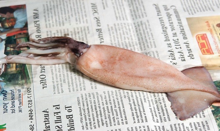 Как быстро и легко очистить свежие кальмары: шаг 1