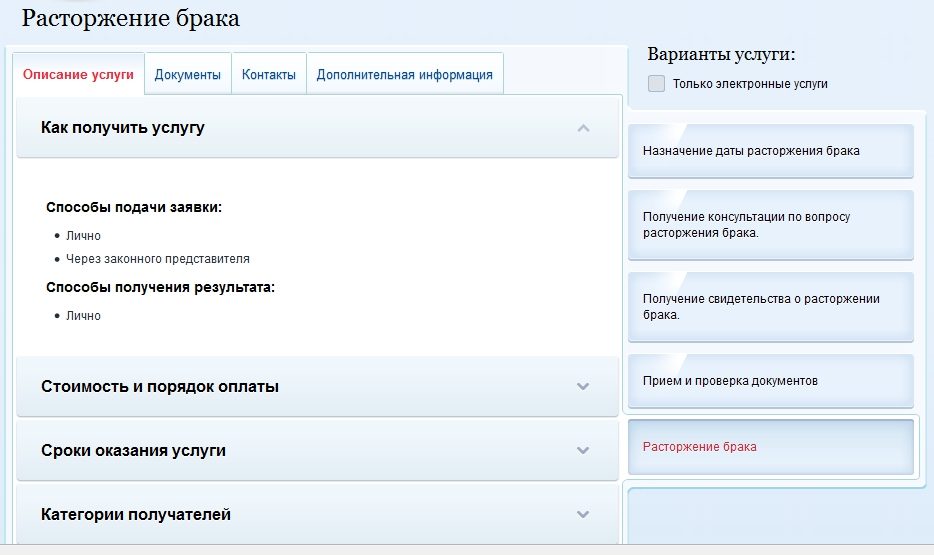 Госуслуги - заявление на расторжение