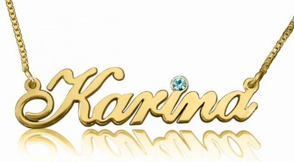 Подвеска с именем карины из золота