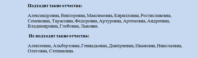 Какое отчество подходит девочке к имени карина?