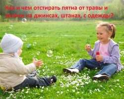 Как и чем отстирать пятна от травы и зелени на джинсах, штанах, с одежды? Старое пятно от травы: чем убрать с джинсов?