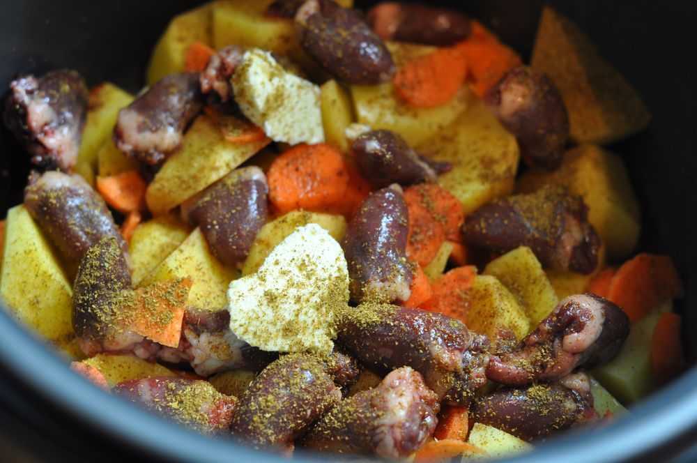 С куриными сердечками