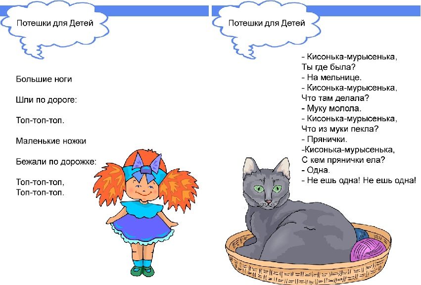 Потешки для годовалых детей