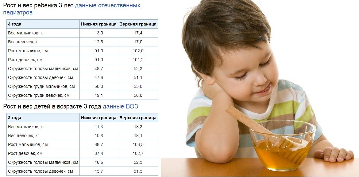 Нормы веса для трехлетнего малыша