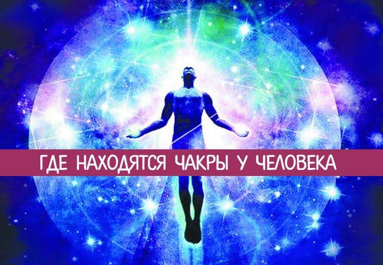 Картинка с надписью "где расположены чакры человека?"