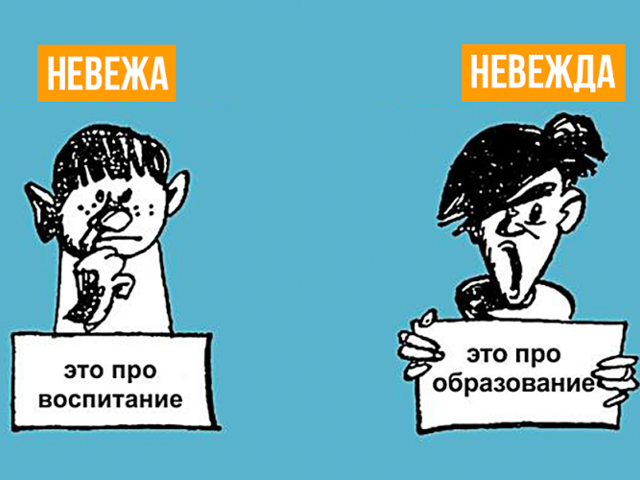 Кто такие и чем отличаются между собой невежа и невежда? В чем разница между невеждой и невежей: примеры литературы и кино