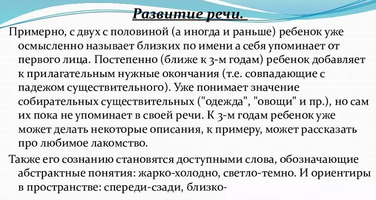 Развитие речи ребенка в 2-2,5 года