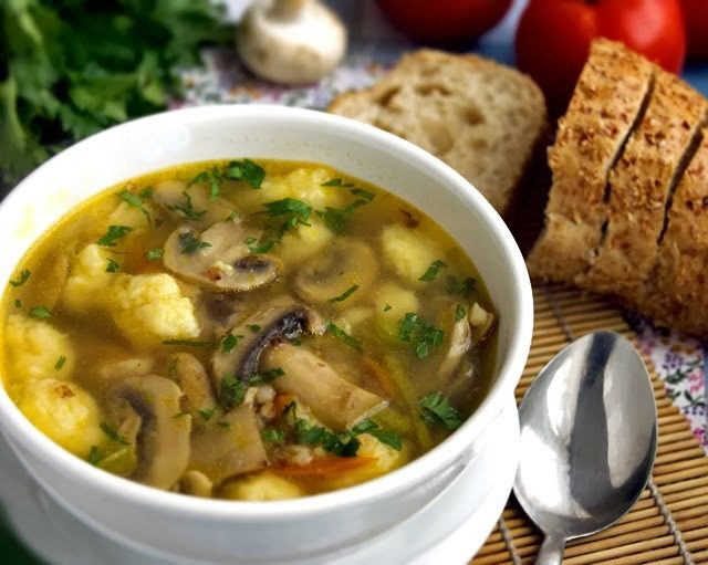Грибной суп с галушками