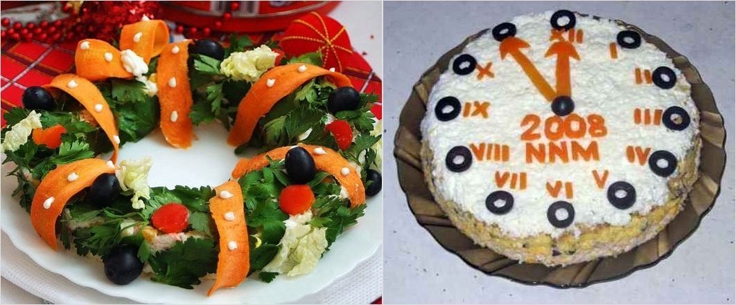 Красиво украшенный праздничный салат «прага» новогодний: идеи, фото