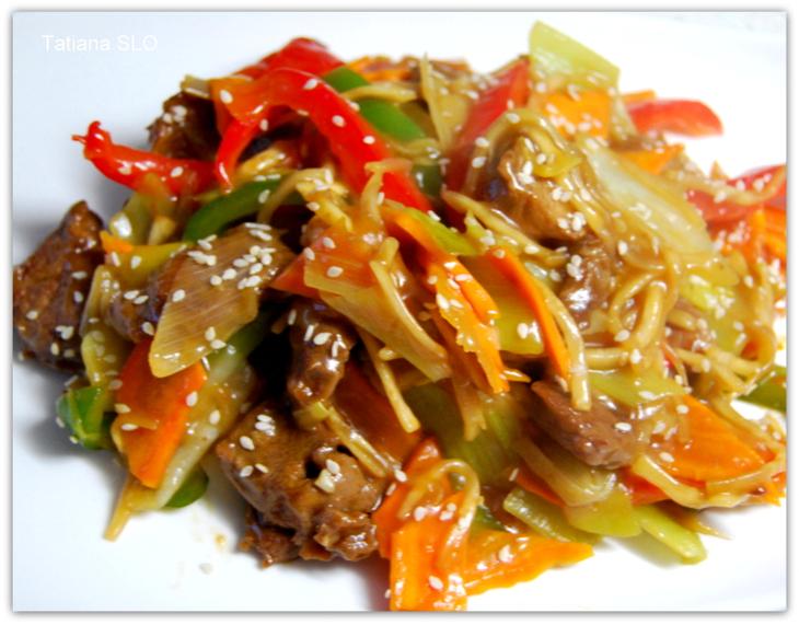 Свинина с овощами (кусочками)