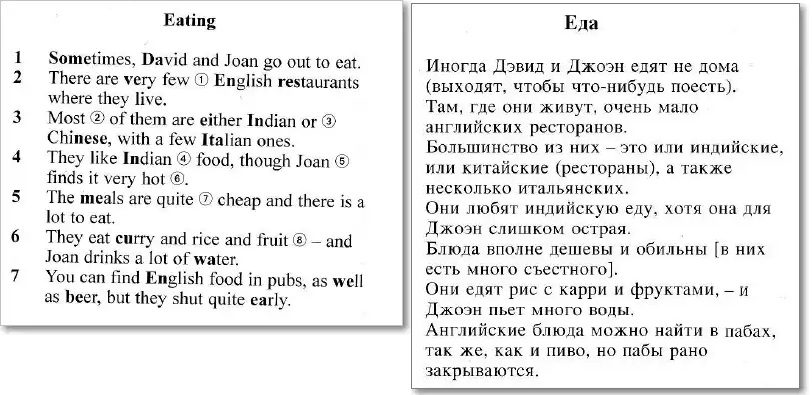 Диалог на тему "еда"