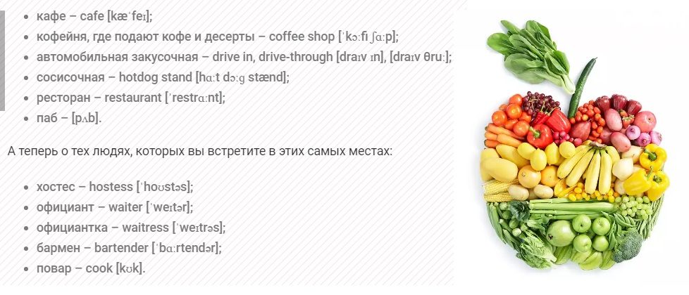 Дополнительная лексика темы