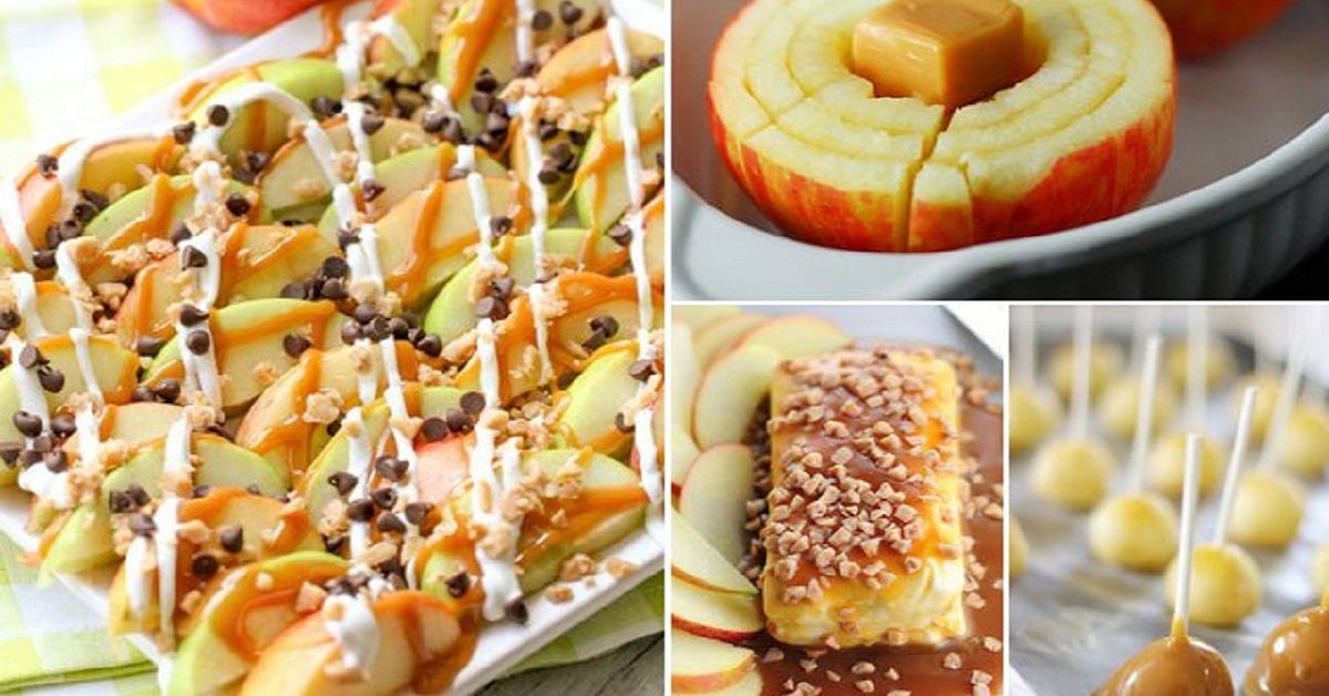 Кусочки карамельных яблок