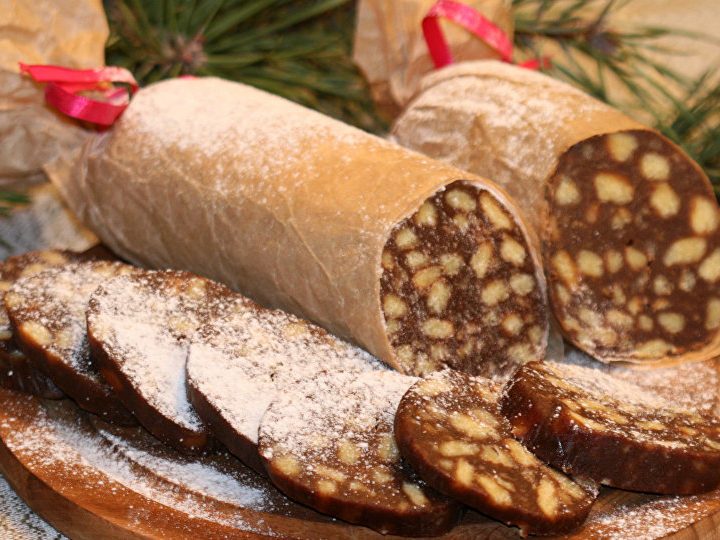 Шоколадные колбаски с какао