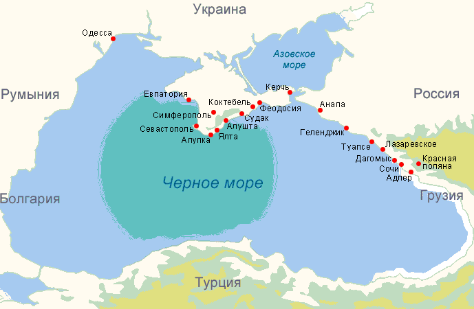 Карта побережья азовского моря