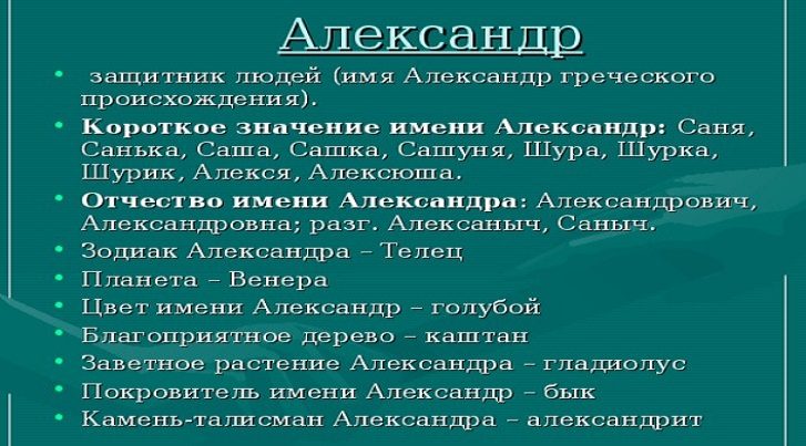 Имя александр