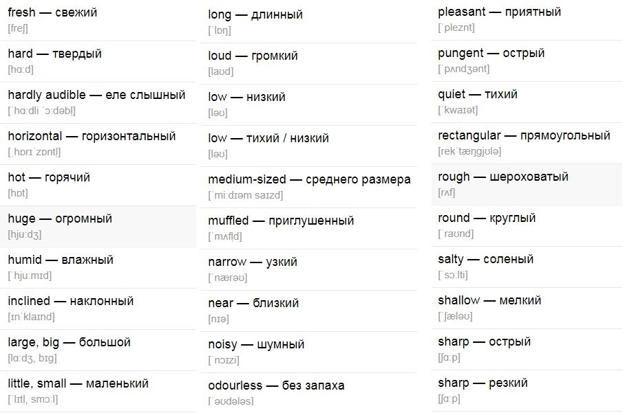 Прилагательные (список № 2)