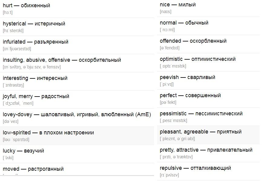 Прилагательные (список № 5)