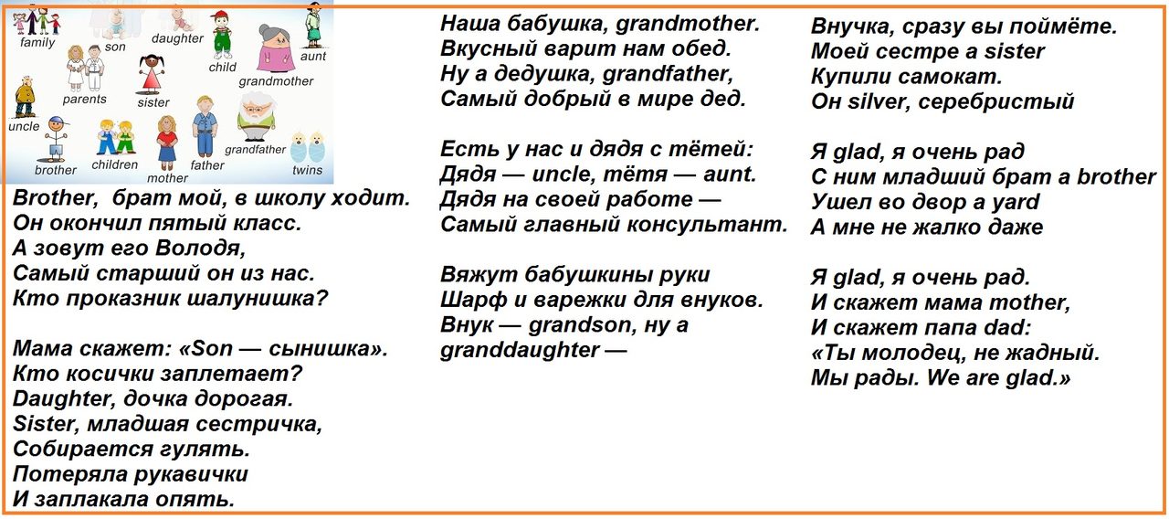 Загадки на урок про семью № 3
