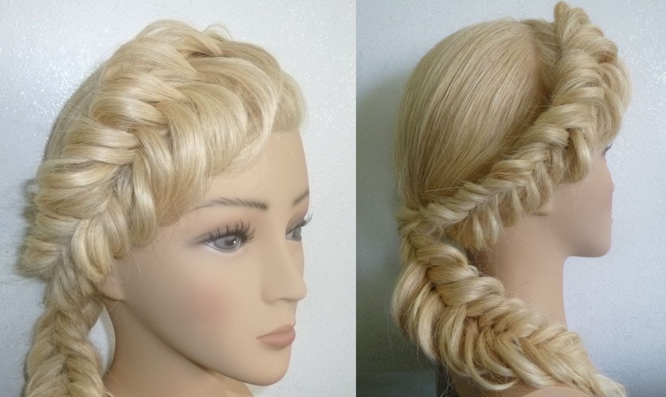 Греческая коса набок