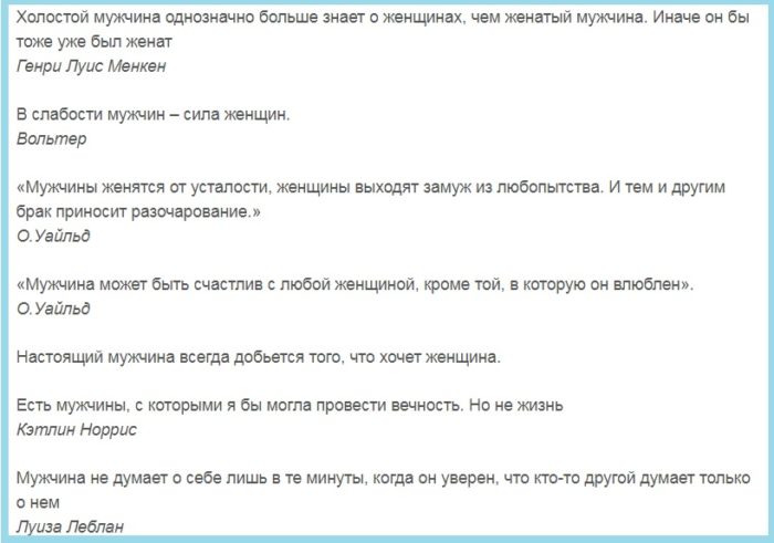 Цитаты о мужчинах