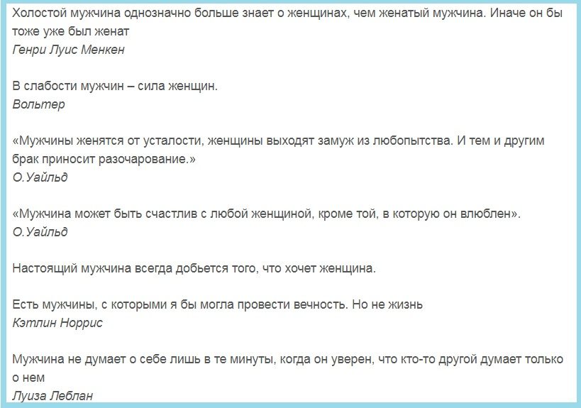 Цитаты о мужчинах