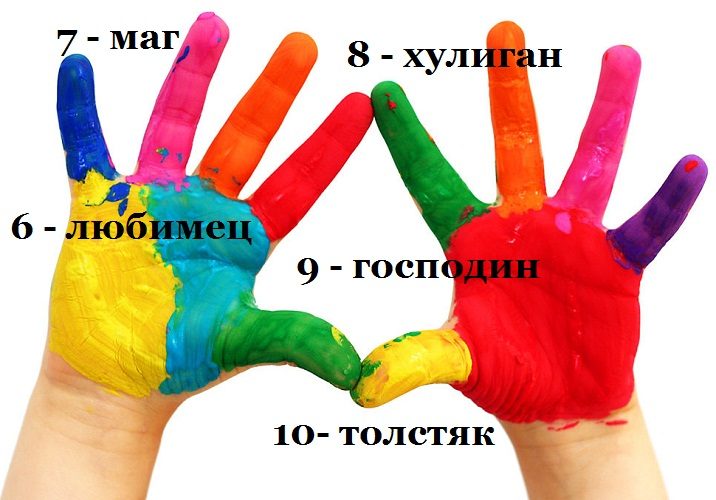 Дайте пальца не только счет, но и прозвища