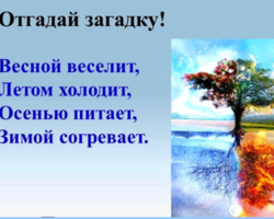 «Весной веселит, летом холодит, осенью питает, зимой согревает» – загадка с ответом и расшифровкой