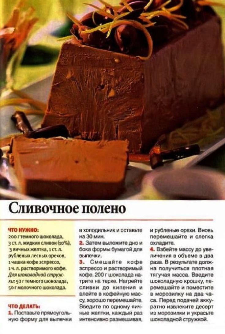 Шоколадно-сливочное полено - новогодний десерт