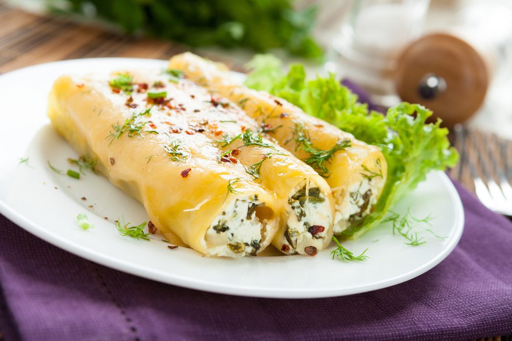 Каннеллони с начинкой из мяса и грибов