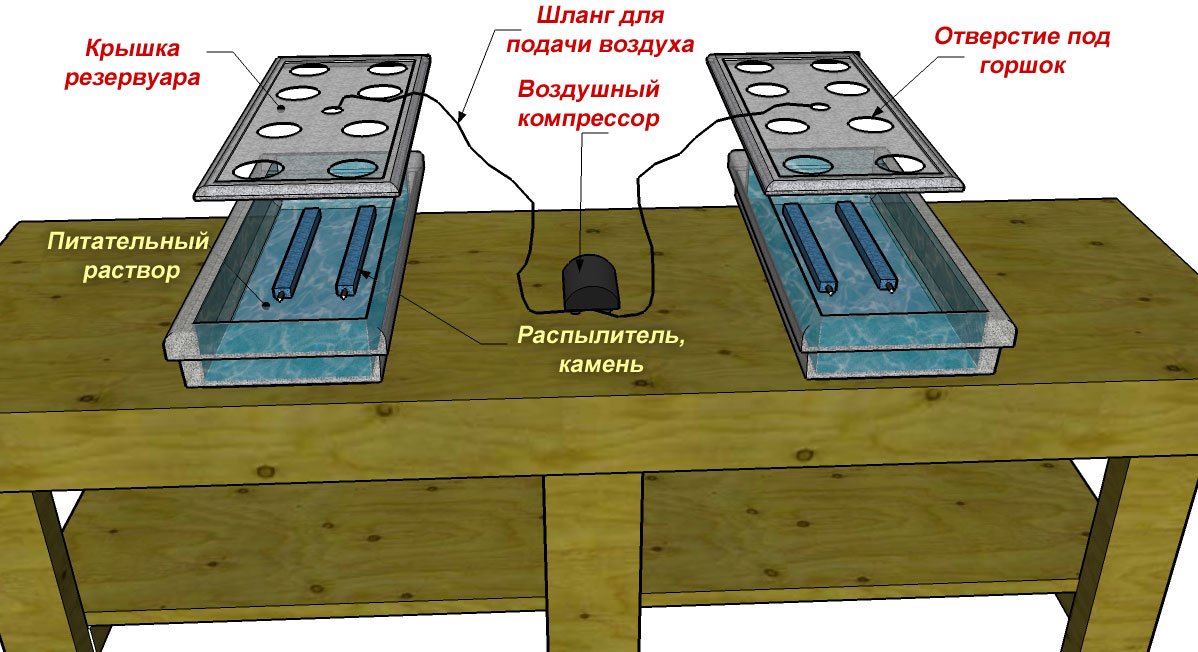 Схема гидропоники