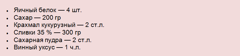 Продукты для торта